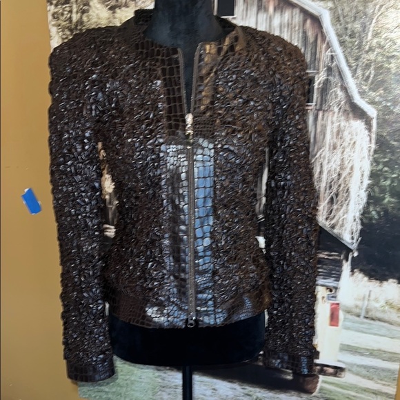 Joseph Ribkoff Jackets & Blazers - Elegant Brown Textured Women's Jacket